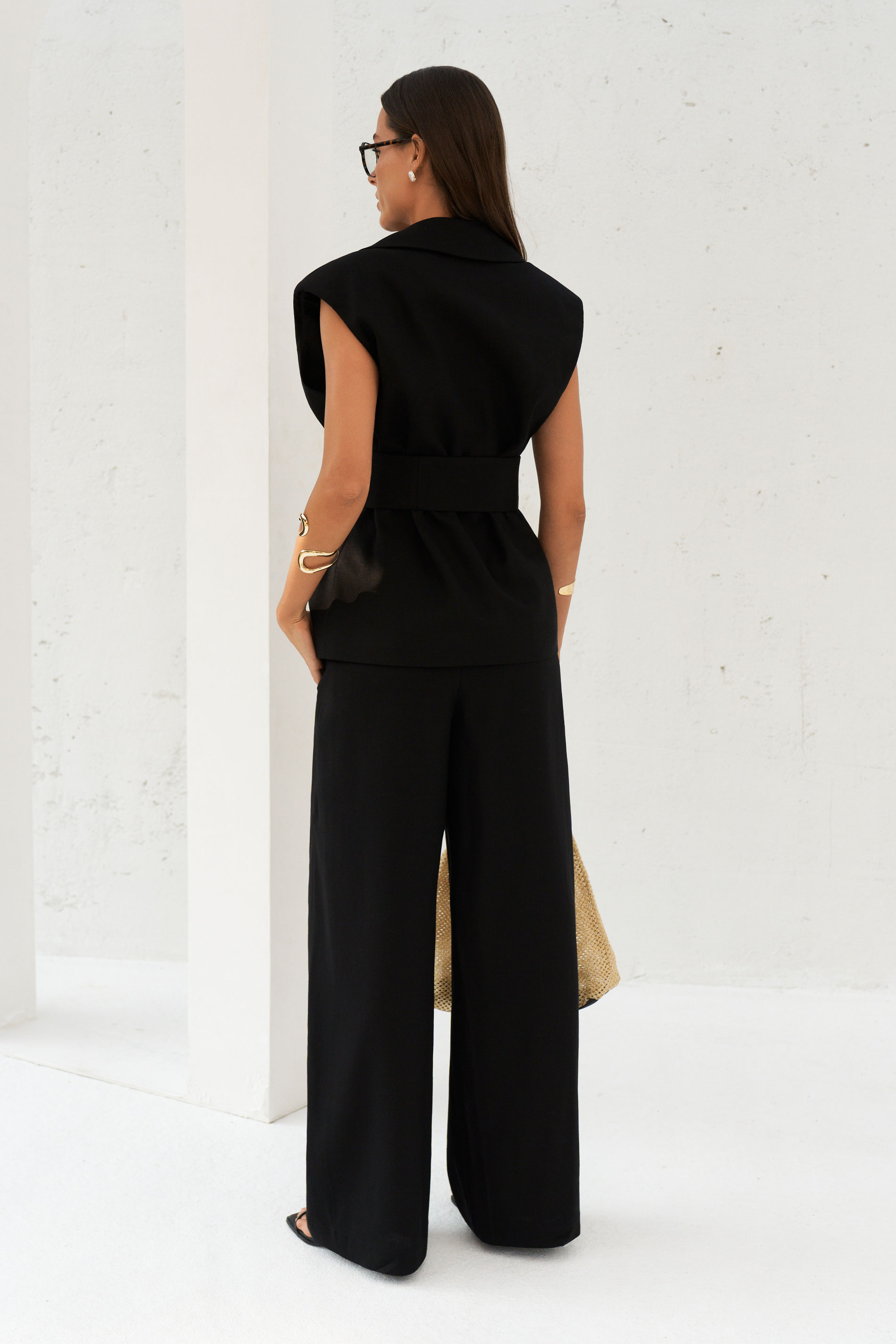 Жилет oversize изо льна BL63901
